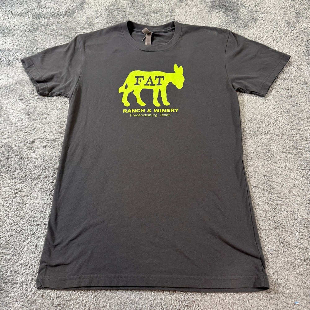 Next Level Fat Ass Ranch Winery Graphic T Shirt S Grey Funny Wine Souvenir